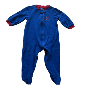 10/20$ Baby plane themed blue & red footed sleeper/pyjama/pajama size 6-12M